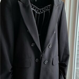 1.State (Nordstrom) Black Double-Breasted Blazer, Size Large